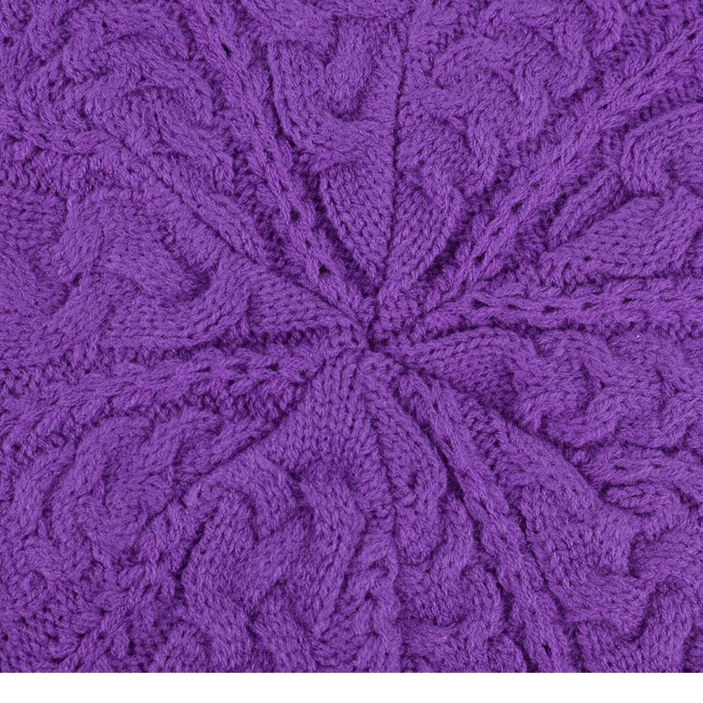 Purple Soft Beanie, Chic, and Lightweight Crochet Knitted Style Beani… - Picture 3 of 4